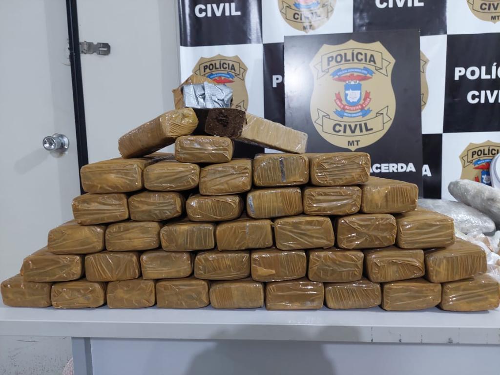 Polícia Civil apreende carregamento de maconha e pasta base que seria distribuído em Pontes e Lacerda