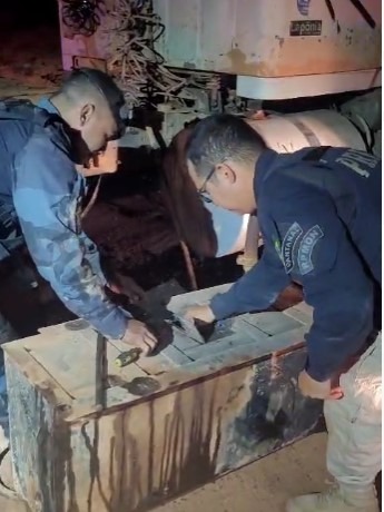 PRF e PM apreendem 48 tabletes de cocaína em Canarana escondidos dentro de tanque de caminhão
