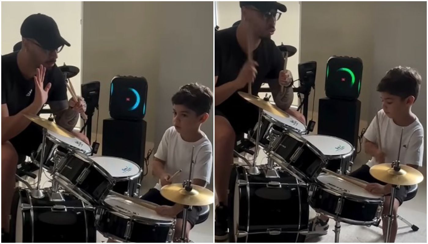 Filho de Marília Mendonça toca canção dela em aula de bateria