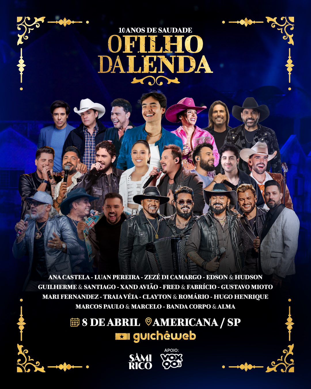 Sâmi Rico grava DVD em homenagem ao pai José Rico com 14 artistas