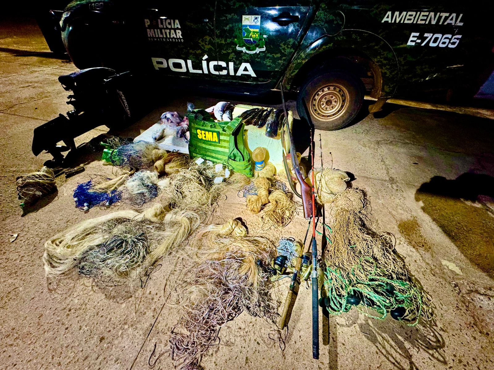 Operação apreende material predatório, pescado e arma de fogo no Rio das Mortes
