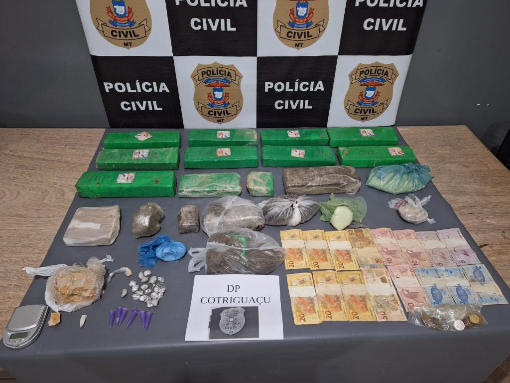 Polícia Civil apreende cerca de 10kg de droga em Cotriguaçú -