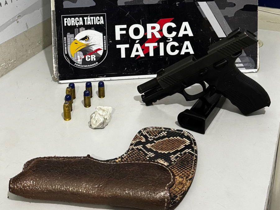 Força Tática prende homem com pistola e munições em Cuiabá -