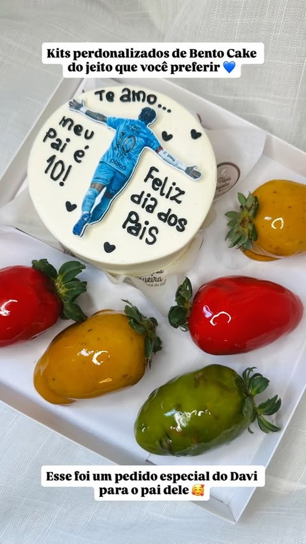 Neymar celebra Dia dos Pais com os quatro filhos e ganha presente especial de Davi Lucca — Foto: Reprodução/Instagram