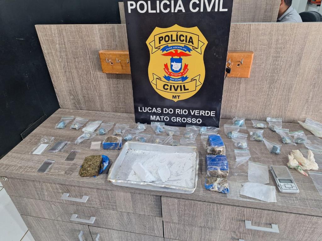 Polícia Civil prende traficante e fecha ponto de armazenamento de drogas em Lucas do Rio Verde -