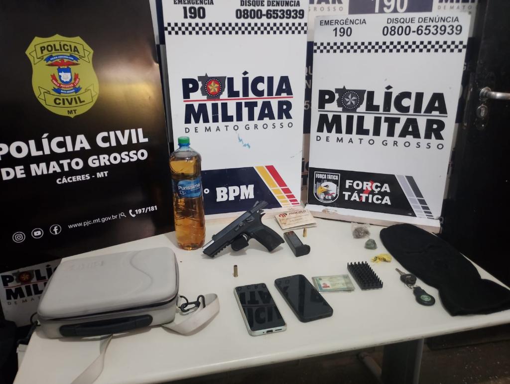 Forças de segurança prendem três faccionados suspeitos por tentativa de homicídio em Cáceres -