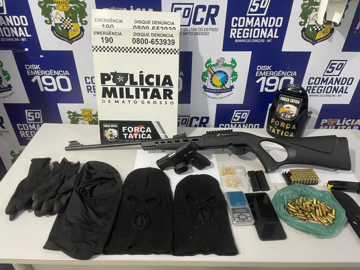 Homem é preso com armas, munições e drogas pela Força Tática Barra do Garças – Vídeos