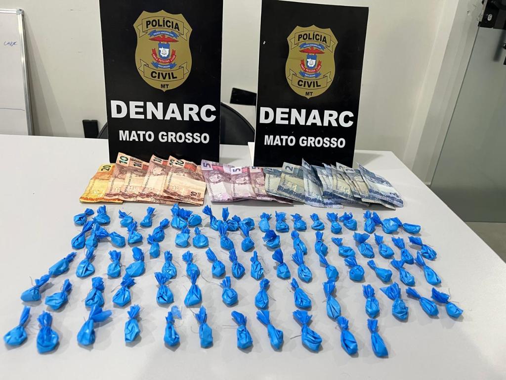 Polícia Civil prende mulher e apreende 77 porções de cocaína em Várzea Grande -