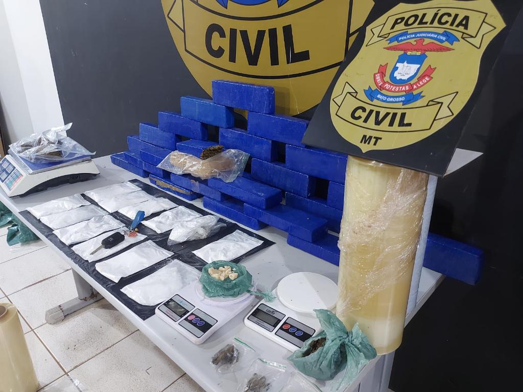 Polícia Civil apreende cerca de 40 quilos de drogas em Tangará da Serra -