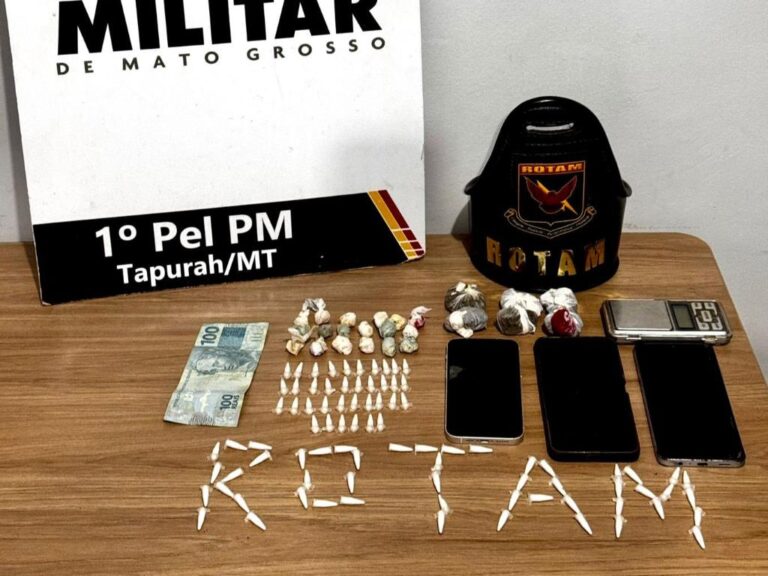 Rotam apreende três adolescentes com mais de 100 porções de drogas em Tapurah -