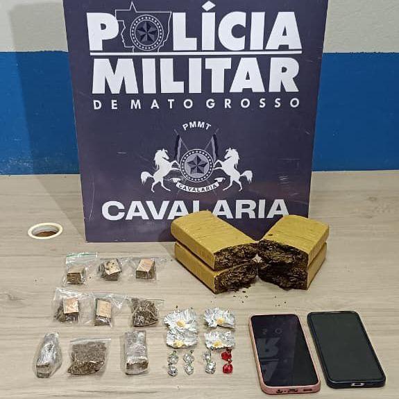 PM prende homem com tabletes e porções de maconha em Lucas do Rio Verde -