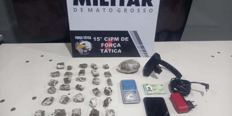 Suspeito de danificar tornozeleira eletrônica é preso pela Força Tática com porções de maconha -