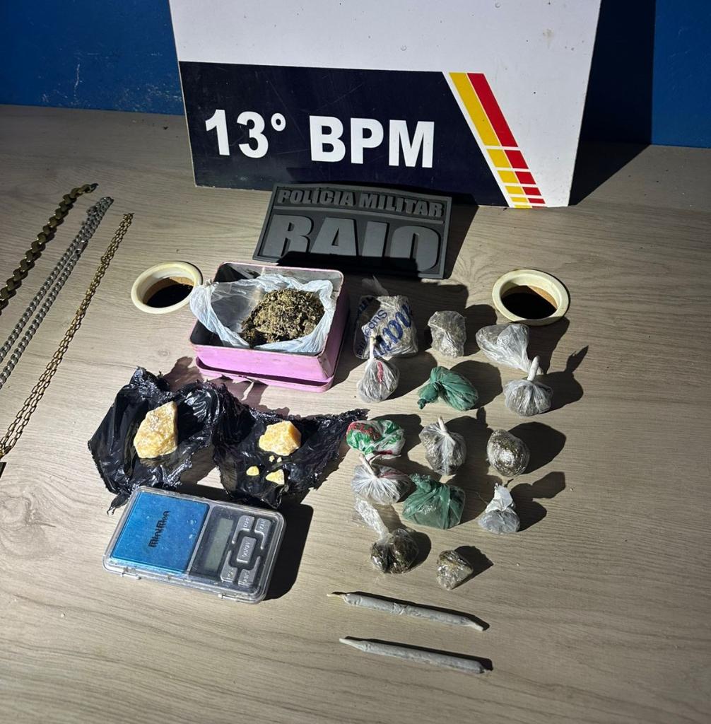 Polícia Militar detém dupla por tráfico, apreende maconha e pasta base de cocaína em Lucas do Rio Verde -