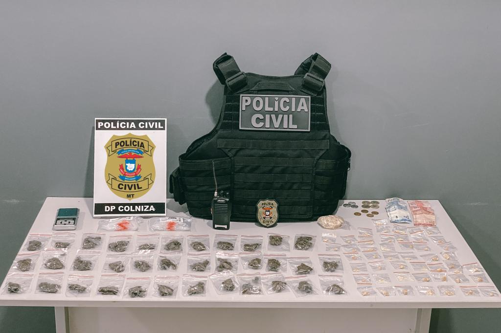 Polícia Civil fecha ponto de venda de drogas e prende traficantes em Colniza -