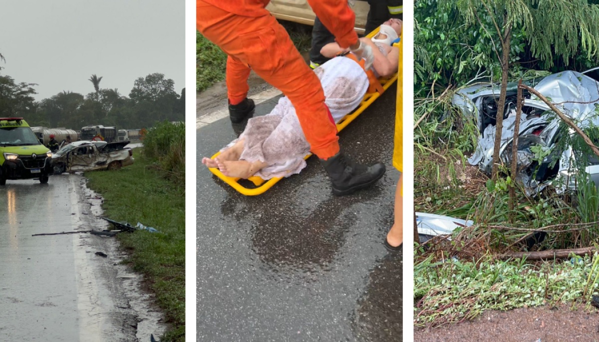 Batida entre 4 veículos deixa um morto e 3 feridos em BR