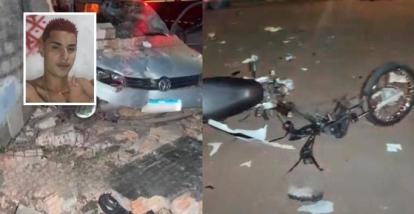 Motociclista morre e garupa fica ferido após colisão contra Gol em cruzamento