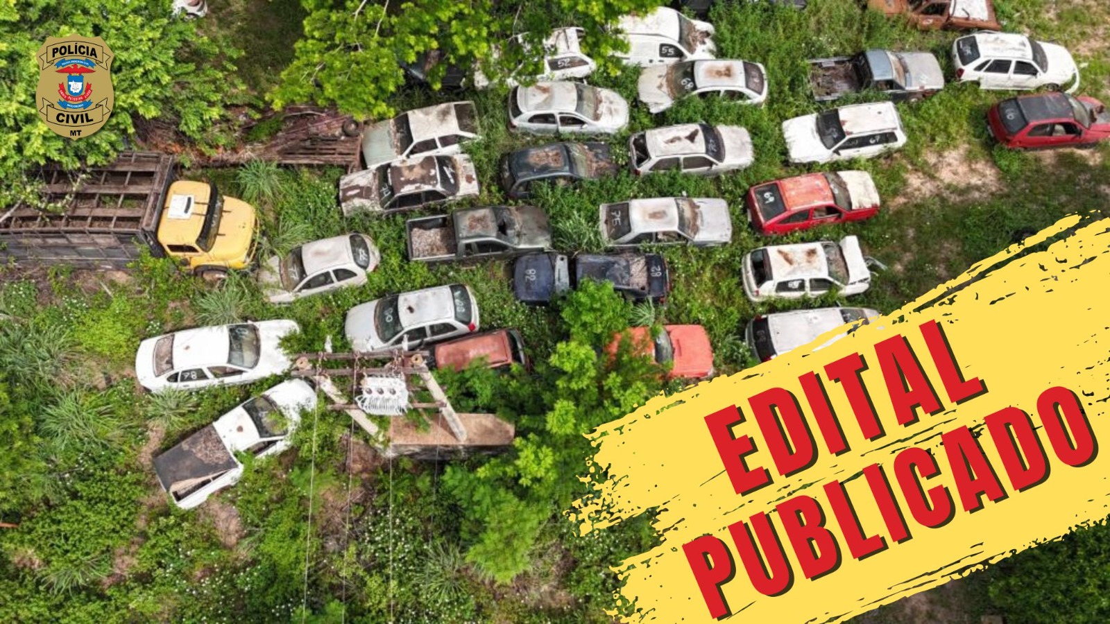 Polícia Civil MT comunica abertura de edital de leilão de veículos
