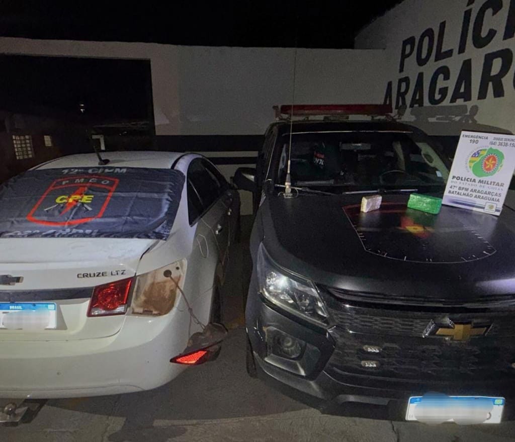 Suspeito foge da PM, é encurralado e preso com quase 1 kg de droga em Aragarças