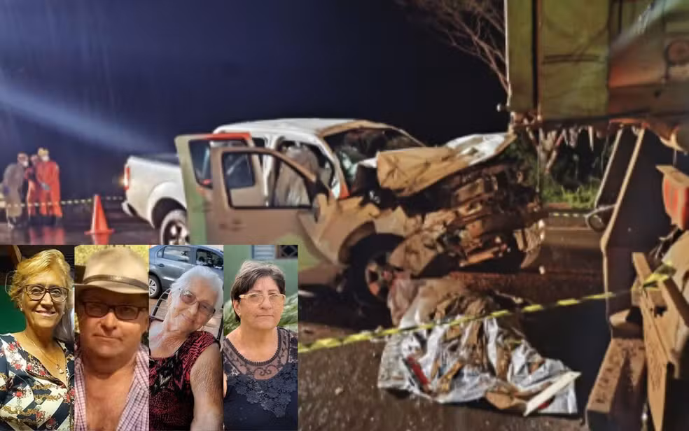 Quatro pessoas da mesma família morrem em acidente no interior de Goiás