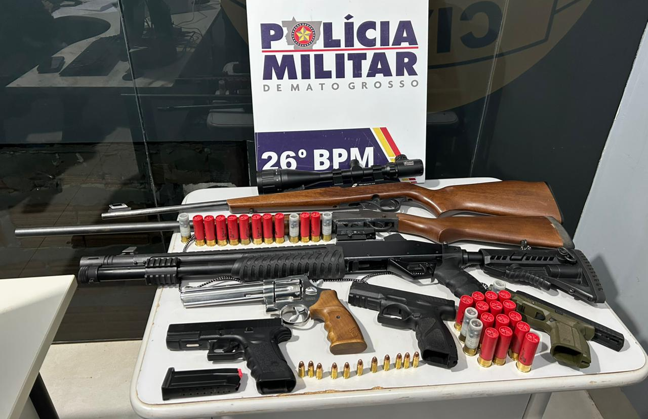 Polícia Militar prende suspeito por violência doméstica contra gestante e recolhe armas