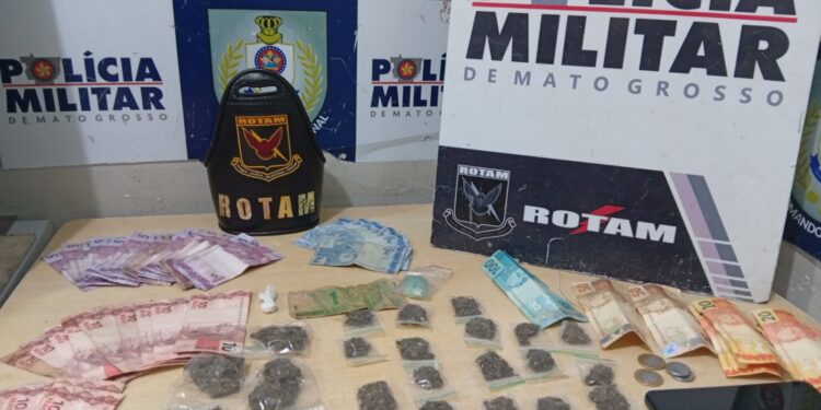Rotam prende mãe e filha por tráfico de drogas e apreende entorpecentes e dinheiro