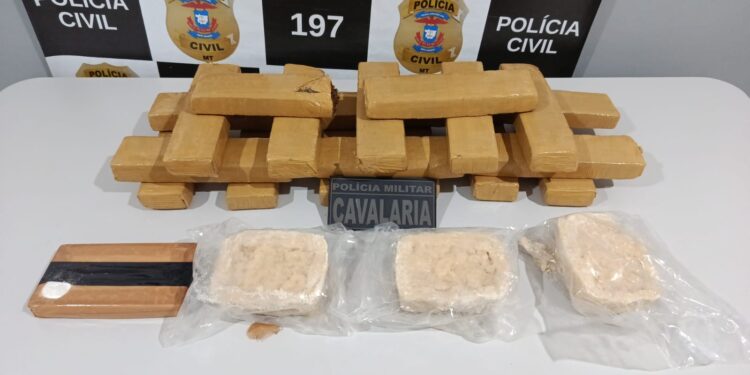 Cavalaria da PM prende dupla de faccionados com 23 quilos de drogas em Matupá