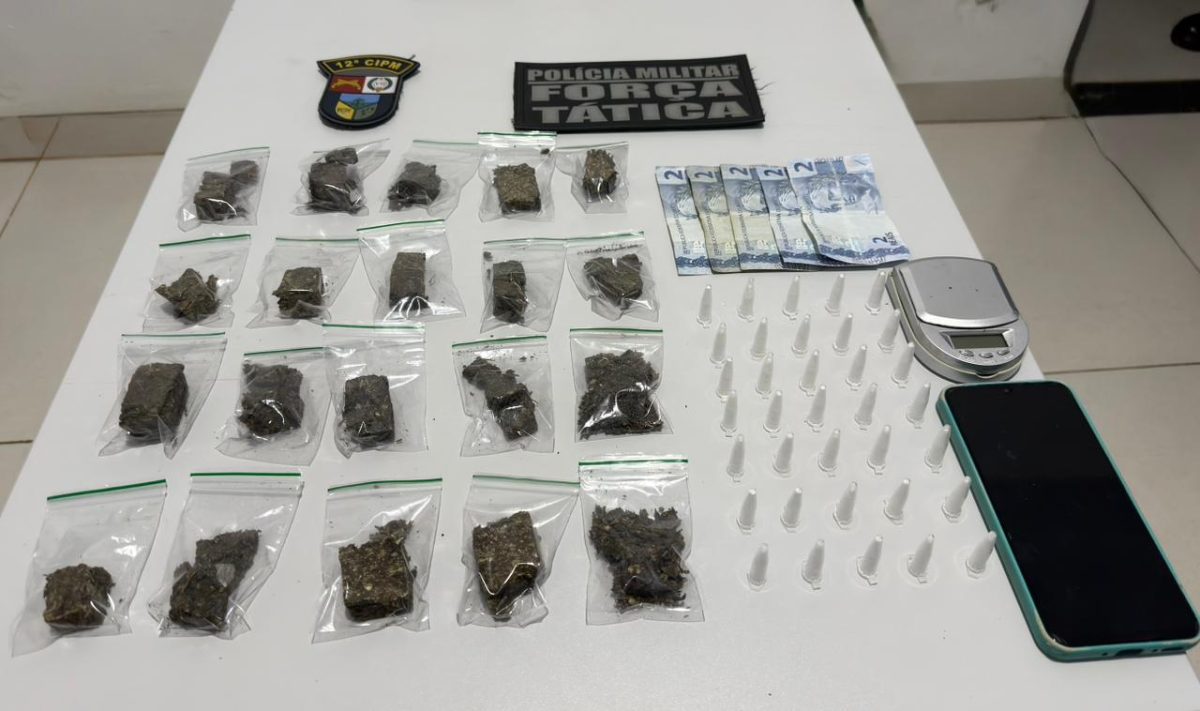 PM prende suspeito por tráfico de drogas e apreende 55 porções de entorpecentes em Denise