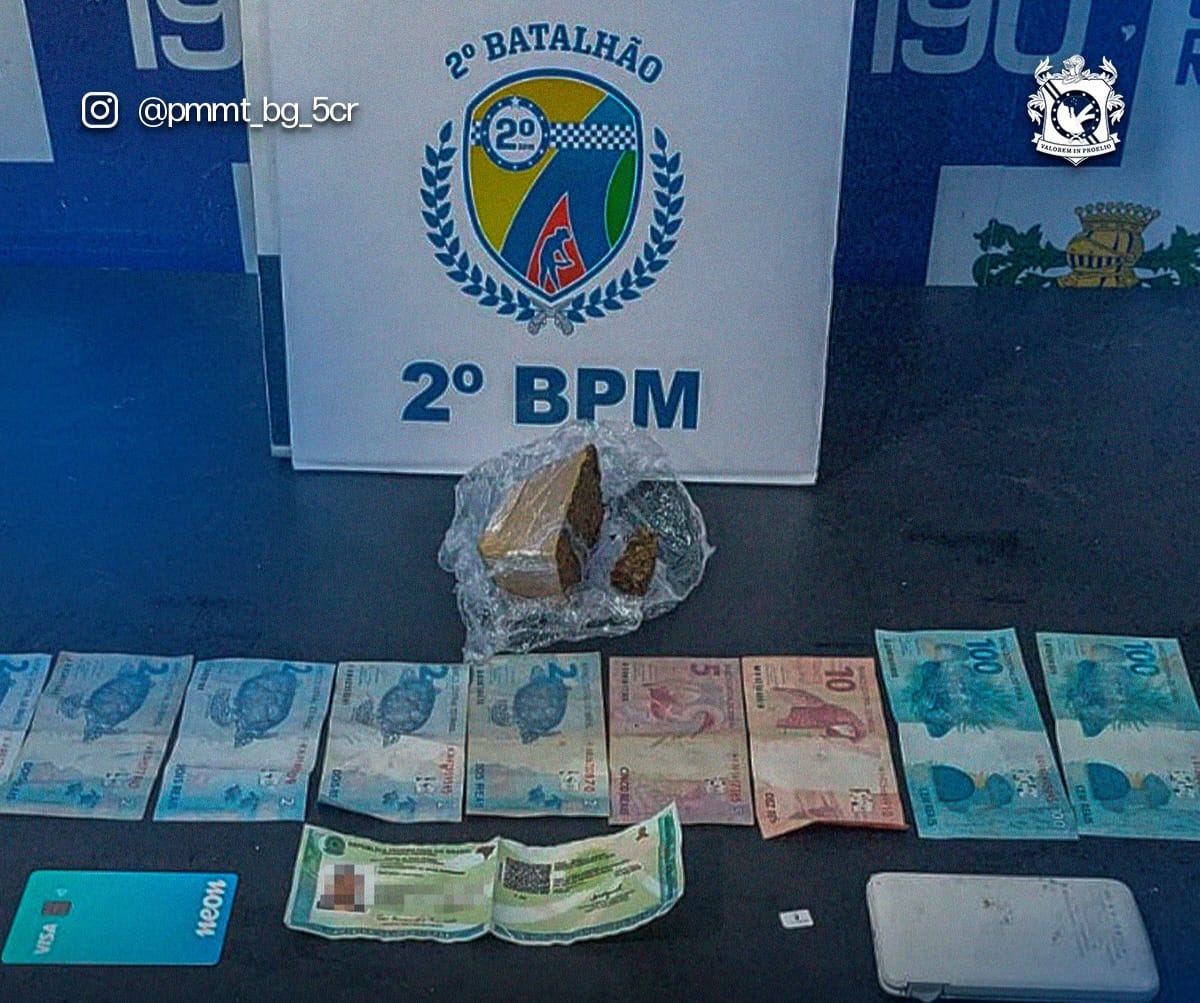 Motociclista foge da PM, pula com moto no Rio Araguaia e acaba preso em Barra do Garças; droga foi recuperada
