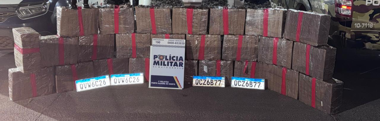 Polícia Militar e PRF apreendem 550 quilos de maconha em Porto Alegre do Norte