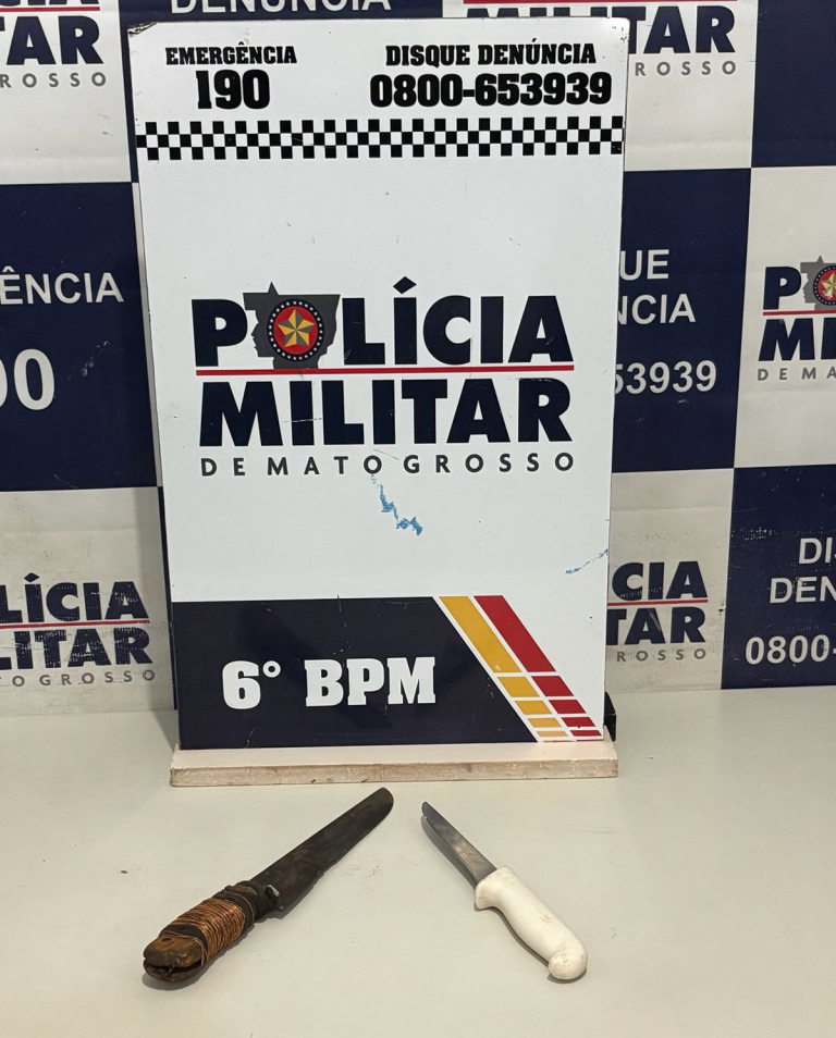 Polícia Militar prende homem por tentar matar duas pessoas com golpes de faca