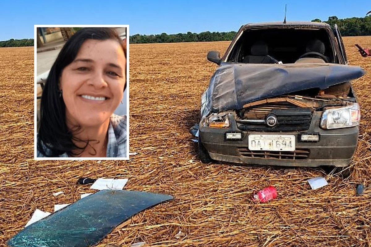 Mulher capota carro e morre após deixar filha em ponto de ônibus